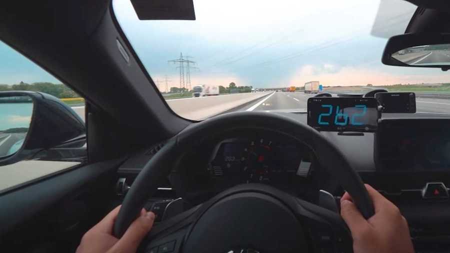 Watch Toyota Supra Exceed Limiter In This POV Autobahn Top Speed Run