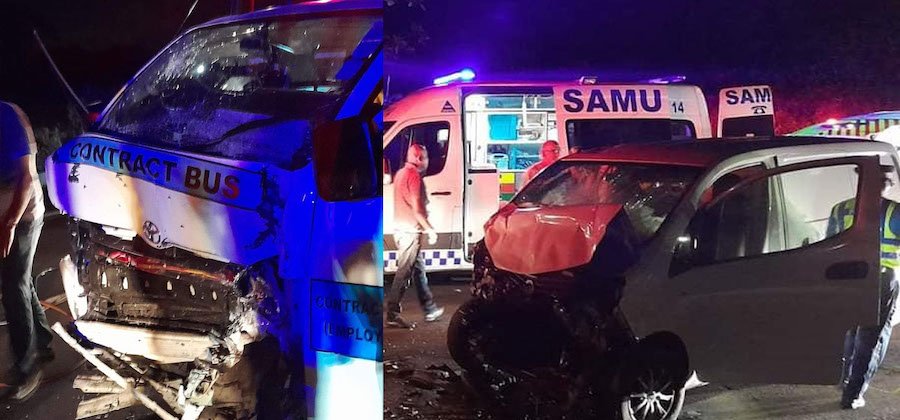 Accident entre deux véhicules au By-pass de Triolet : 12 blessés