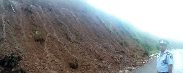 Fortes pluies: glissements de terrain sur la route Ripaille – Valton, une voie fermée