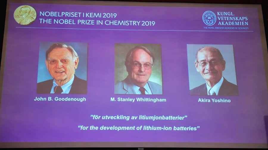 3 win Nobel Prize for work on lithium-ion batteries