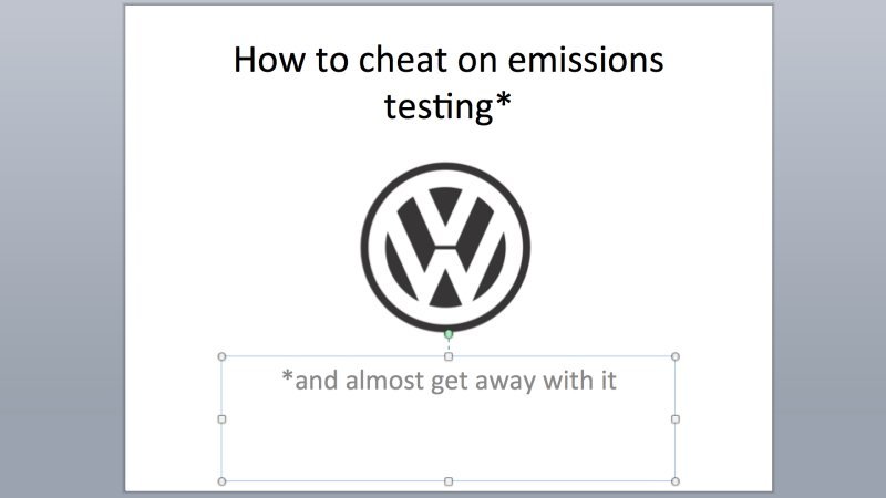 VW Diesel Cheat Linked To 2006 PowerPoint Presentation