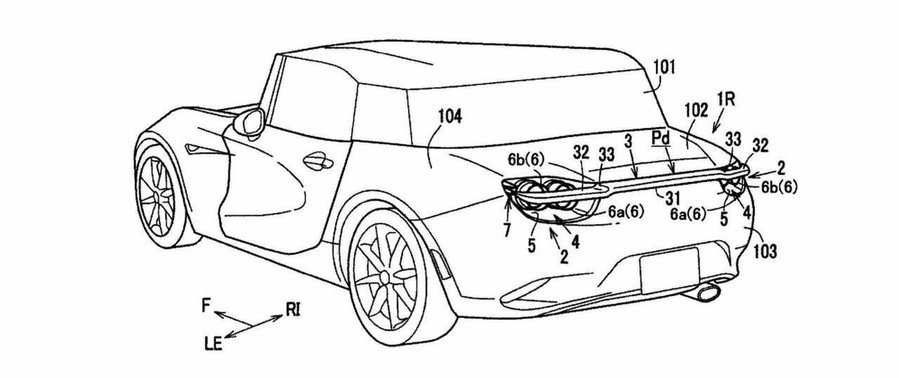 Mazda Patents Deployable Rear Wing That Nestles Into Taillights