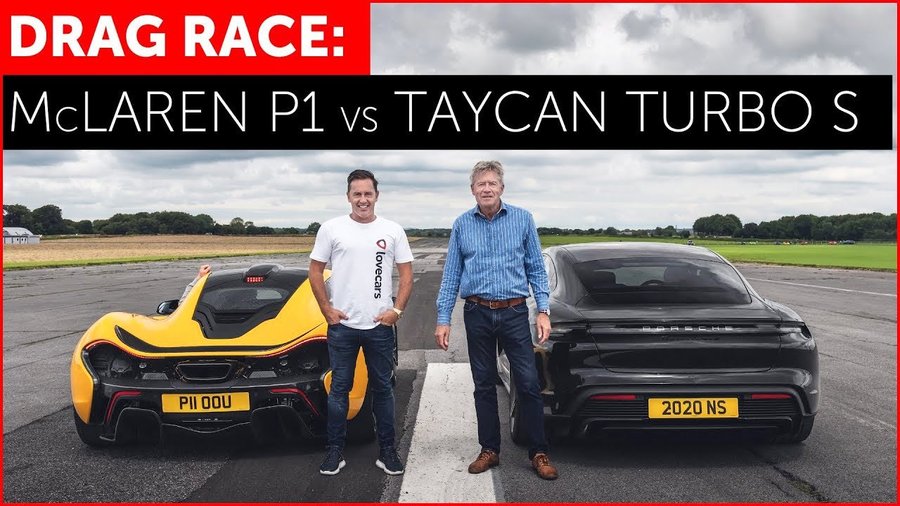 Watch Porsche Taycan Turbo S Battle Mighty McLaren P1 At The Drag Strip