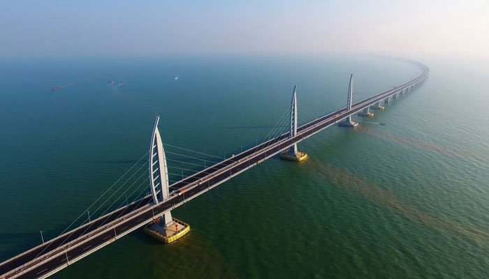 China took nine years to build the world's largest sea-crossing bridge