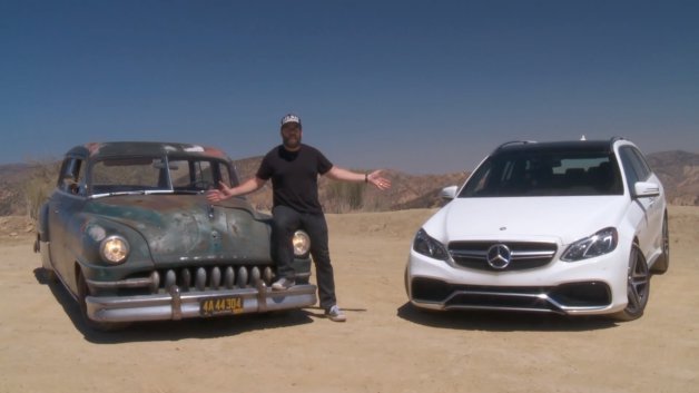 Mercedes E63 AMG Wagon Pitted Against Icon Derelict