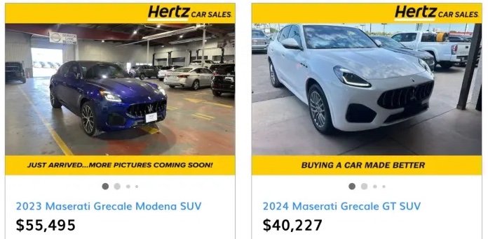 Hertz unloads Maserati rentals in luxury fire sale