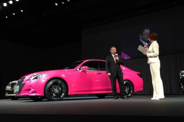 Pink 2013 Toyota Crown Shocks Japan