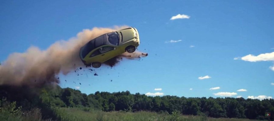 See This Supercharged Mercedes Jump A Dirt Hill In A Single Bound