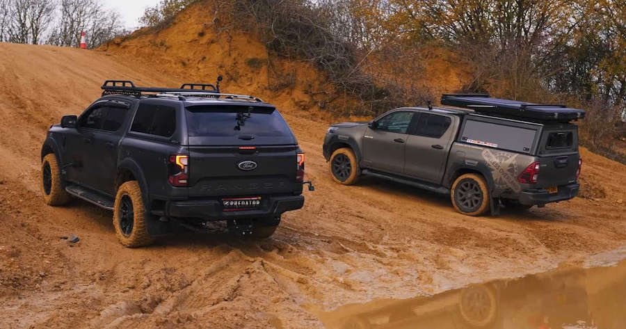 New Ford Ranger Meets Toyota Hilux In Muddy Drag Race