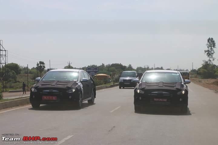 Two Prototypes Of 2016 Hyundai Elantra Spied In Tamil Nadu