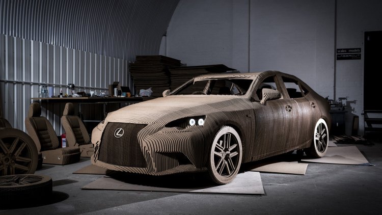 Lexus Crafts Working IS Sedan Out of Cardboard
