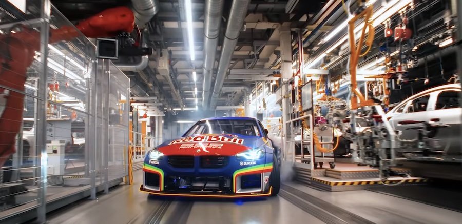 Bonkers BMW M2 With 1,000+ HP Drifts Inside a Car Factory