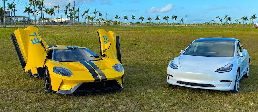 Can A Tesla Model 3 Beat A Ford GT Supercar At Autocross?