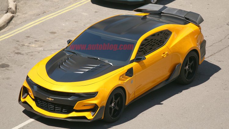Camaro and Mustang Transformers spied without disguise