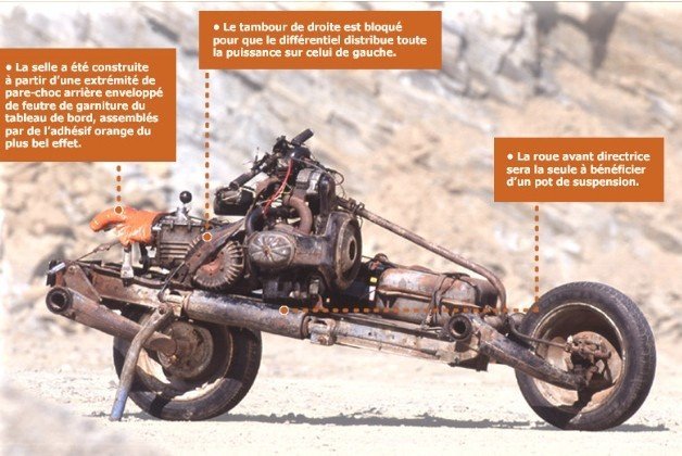 Man Stranded in Desert Builds Motorcycle Out of His Broken Car
