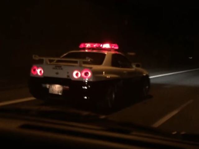 Japan's R34 GT-R Cop Car Has Just Been Caught Doing Real Police Work