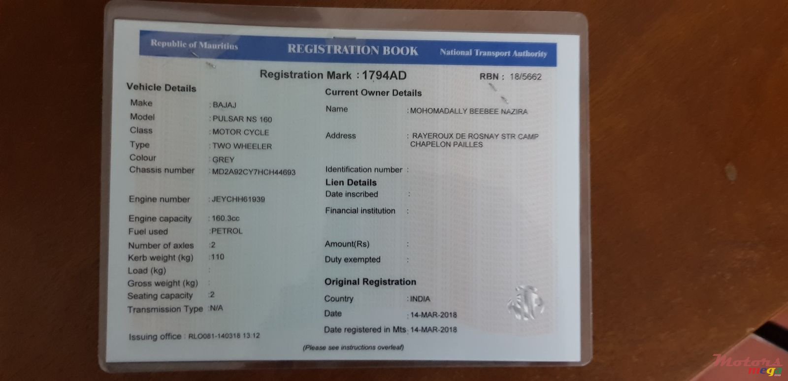 2018' Baja Pulsar NS 160 photo #6