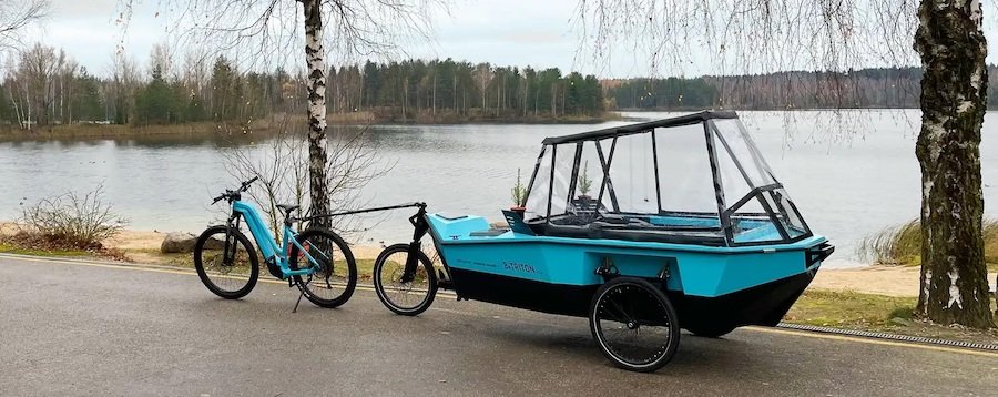 BeTriton Is an Amphibious E-Bike Camper Trailer for Adventures That Go Beyond Dry Land