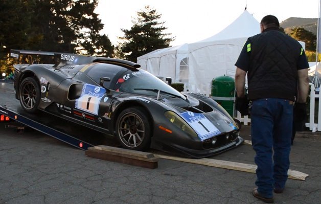 How Not to Unload the 1 of 1 Ferrari P4/5 Competizione from a Trailer