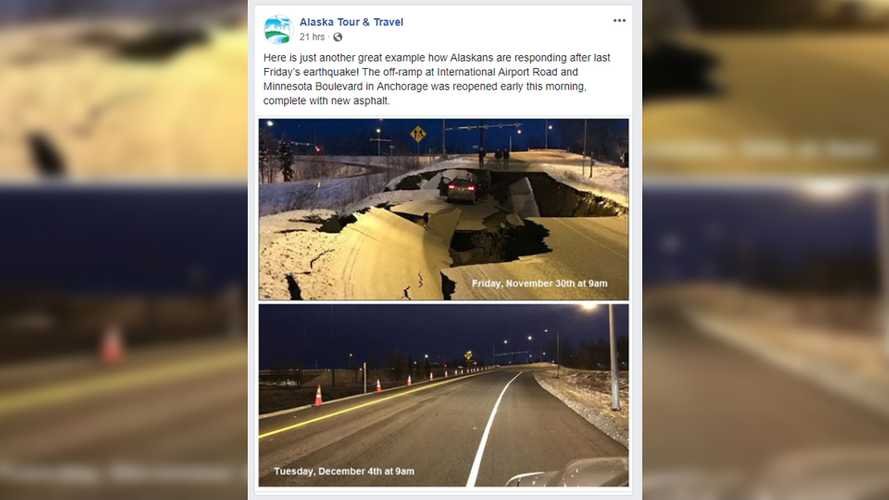 Quake-Damaged Road In Alaska Looks Like New Already
