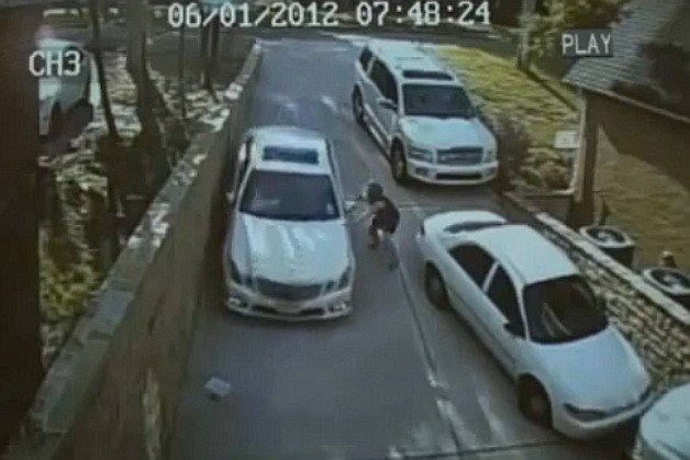 Surveillance Camera Shows Mercedes Driver Parking Fail