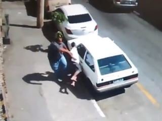 Watch Brazilian Car Thief Literally Get Kicked to the Curb