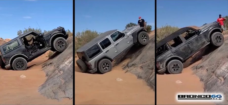 See Ford Bronco And Jeep Wrangler Climb Rocks In Direct Comparison