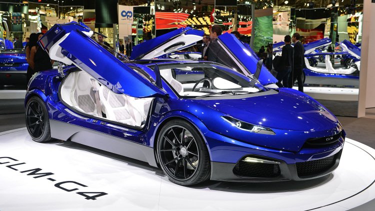 GLM G4 electric supercar makes its way from Japan to Paris