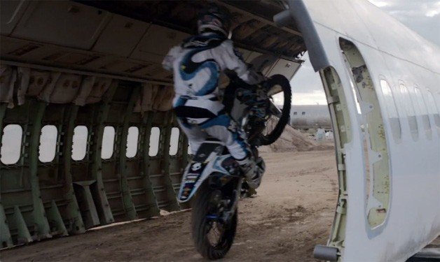 Watch Robbie Maddison Practice Two-Wheel Hoonage in an Aircraft Graveyard