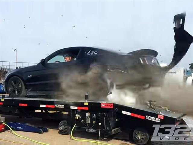 Mustang Tire Explodes in the Middle of a Dyno Test
