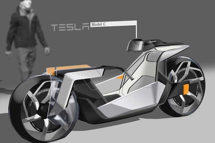 Deux designers imaginent la première moto Tesla