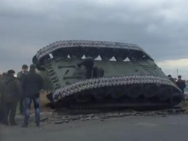 Flipped-Over Tank. Omsk, Russia