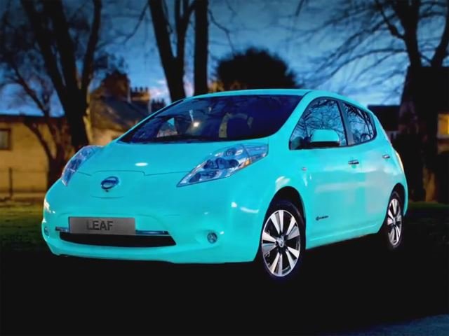 For Some Reason a Glow-In-The-Dark Nissan Leaf Exists