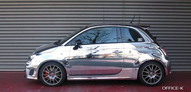 Abarth 695 Shines in Tokyo with Full Chrome Job 