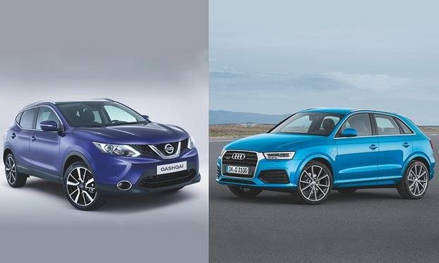 The Nissan Qashqai (left) was Europe's top-selling SUV/crossover last year with a volume 