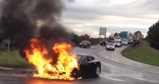Tesla Says Model S Fire Started In Battery Pack; Share Prices Falling