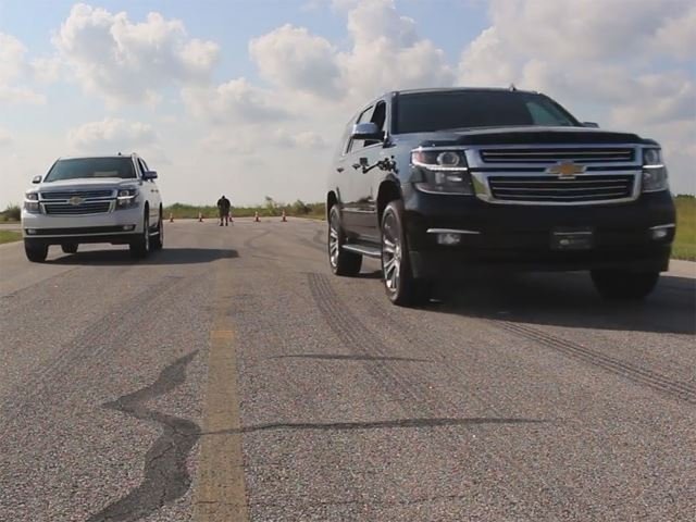Supercharged Hennessey Chevy Tahoe Destroys a Stock Tahoe