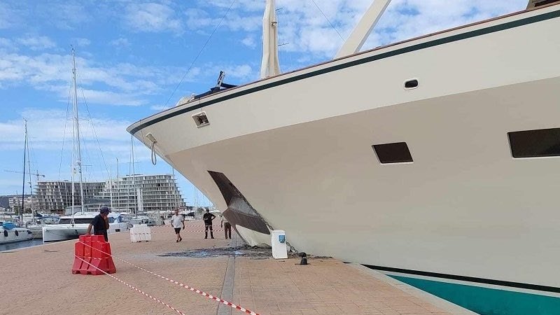 World-Famous Megayacht Crashes Into Docked Superyacht Before Smashing Into Quay