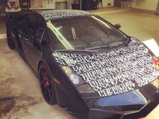Chris Brown Covers His Lamborghini in Tupac Lyrics, Presumably Because Nobody is Interested in His