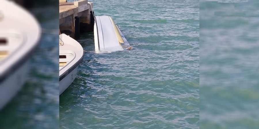 Pointe aux Sables : un bateau patrouille chaviré