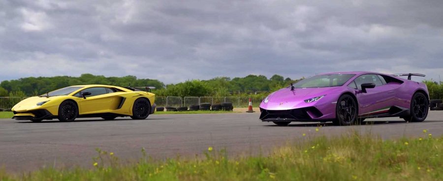 Aventador SV Drag Races Huracan Performante, Lamborghini Wins