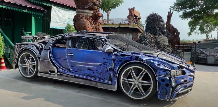 Bugatti Chiron Replica Made From Scrap Metal Is Automotive Steampunk