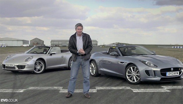 Jaguar F-Type Pitted Against Porsche 911 Cabriolet by Tiff Needell