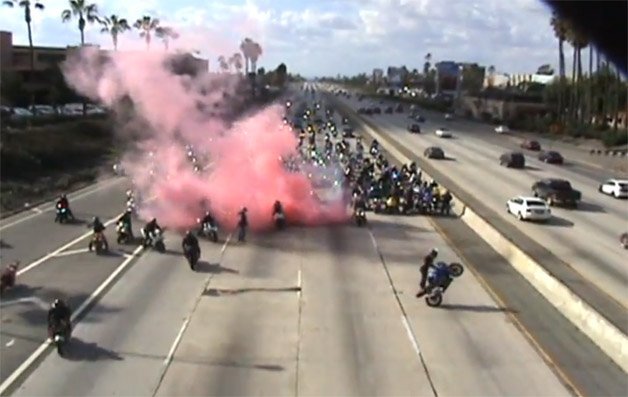 Biker Blocks Freeway to Propose Marriage in Middle of Road