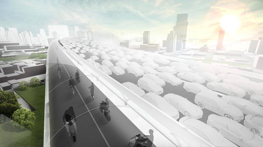 BMW Imagines Elevated Road Exclusively For EVs To Ease Congestion