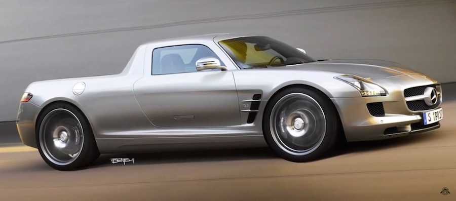 See Mercedes SLS AMG Morph Into A Super Ute Before Your Eyes