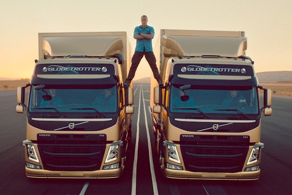 Watch Jean-Claude Van Damme Do the Splits Between Two Volvo Trucks Moving Backwards
