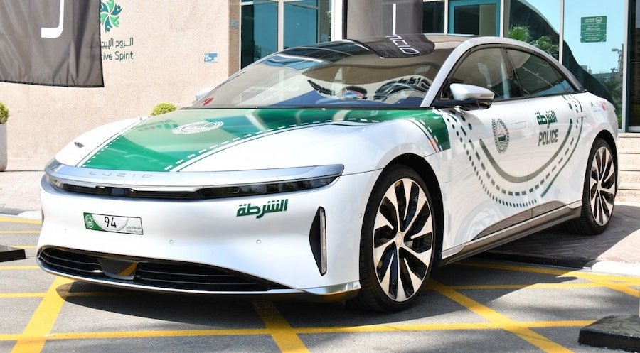 The Lucid Air Joins the Dubai Police Force, It's in Just the Right Place