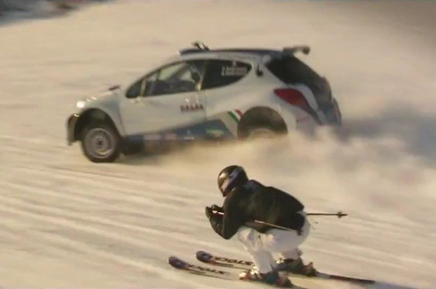 Top Gear Puts Peugeot 207 Rally Car Up Against Downhill Skier in Italy