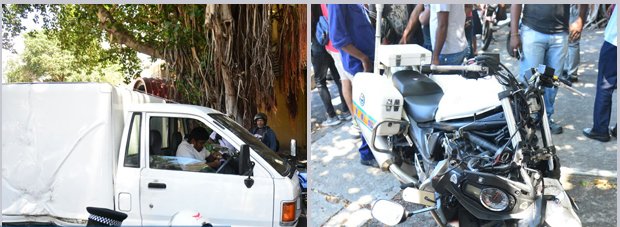 Accident à Bell-Village: un motard de la police blessé